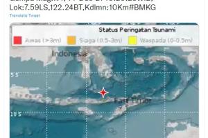 Gempa 7.4 Magnitudo Guncang NTT, Berpotensi Tsunami