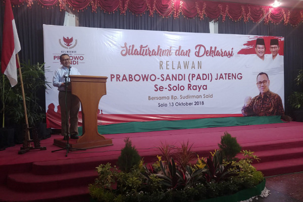 Awal 2019, Prabowo-Sandi Akan Geser Posko ke Jateng