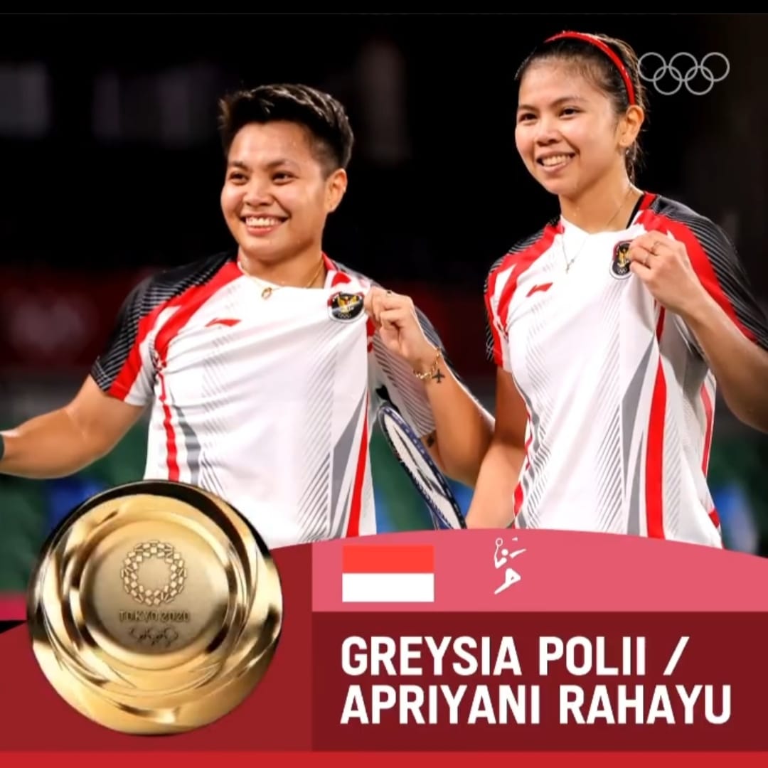 Greysia-Apriyani Rebut Medali Emas Perdana bagi Indonesia