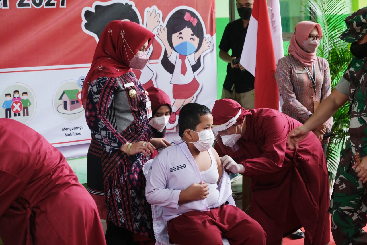 Kick Off Vaksinasi Anak Usia 6-11 di Klaten Dimulai