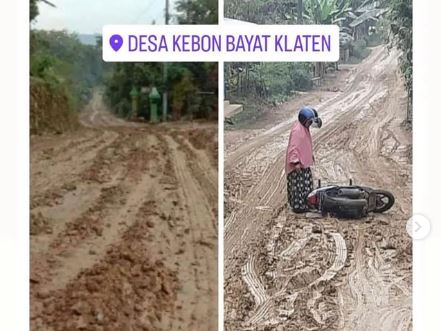 Sebabkan Kerusakan Parah, Jalan Kebon Bayat Klaten Ditutup dari Aktivitas Truk Urug Tol