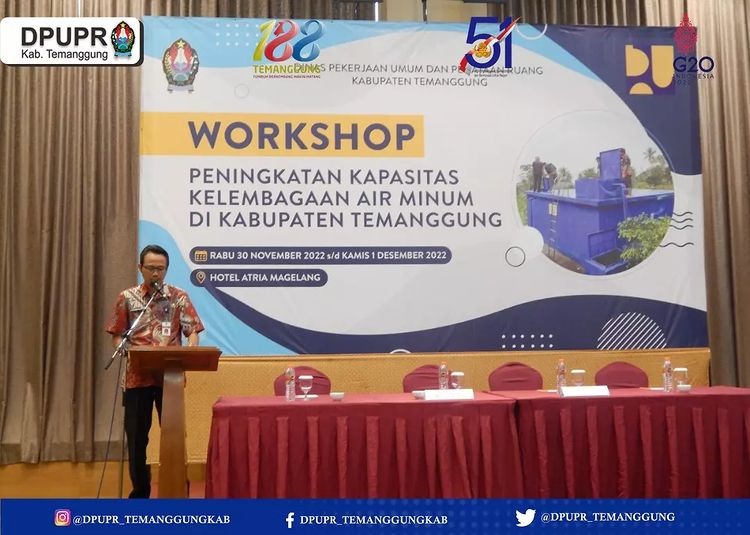 Optimalisasi Pelayanan Air Minum, DPUPR Temanggung Gelar Workshop Peningkatan Kapasitas Kelembagaan Air Minum 2022